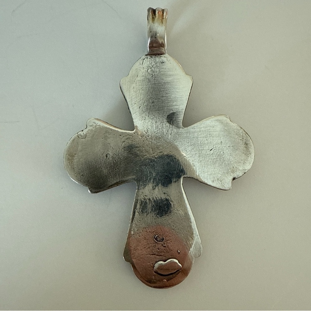 Antique Sterling Silver Orthodox Cross Pendant - Picture 4 of 8